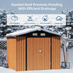 6x8FT Outdoor Storage Shed, Metal Garden Shed with Updated Frame Structure & Lockable Doors, Large Tool Shed for Backyard, Patio,Lawn,Utility & Bike Storage
