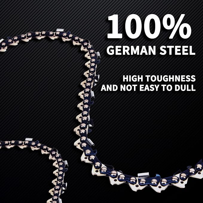 E & S 3 Pack 8 Inch Chainsaw Chain 3/8" LP Pitch .043" Gauge 34 Drive Links Semi-Chisel Chain Saw Chains for Husqvarna, Poulan, Craftsman, Greenworks and More Chainsaw Brands