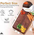 Handcrafted Walnut Wood Cutting Board 12x8, Non Toxic Kitchen Chopping Board with Juice Groove Charcuterie Serving Board, Eco & Knife Friendly Small Wooden Cutting Boards for Kitchen, Restaurant Use