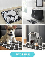 Dish Drying Mat for Kitchen Counter, 16"x24" Rubber Backed (Gray Trellis) | Hide Stain Anti Absorbent for Kitchen Counter, Non-slip Drying Mat for Coffee Machine Dish Rack