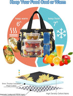 Lunch Bags for Women/Men, Insulated Lunch Bag for Work Office - Lunch Cooler Bag Leakproof Lunch Box with Adjustable Shoulder Strap - Sunflower
