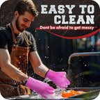 KITCHEN PERFECTION S Silicone Smoker BBQ Gloves - Heat Resistant Oven Mitts | Waterproof, 5-Finger Design For A Better Grip, for Pitmasters, Meat Smoking, Grilling, Cooking, Frying Turkey | Grill Gift