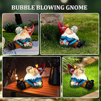 Gnome Solar Garden Statue with LED Light - Waterproof Outdoor Decoration for Terrace, Courtyard & Lawn for Moms & Women