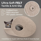 Pryde Pets Wall Mounted Cat Shelves with Facade Covers (Set of 4) 100% Sustainable PET Felt Feline Enrichment Climbing Walkways Furniture with Privacy & Safety, Modern Design for Cats (Oatmeal)