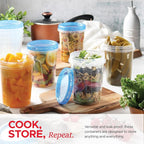Tafura Freezer Containers, 12 Pack, 32 Oz, Leakproof BPA-Free Lids | Twist-top screw-on closures help prevent spills during storage, transport, and meal prep.