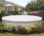 ECOOPTS Waterproof Round Polyester Pool Cover for Above Ground Pools, Swimming Pool Cover Protector Winter Safety Cover (6 ft, Light Grey)