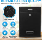 Wall Mounted Locking Vertical Dropbox Mailbox - Safe and Secure (Large) | Made with Galvanized Steel (Light Gray)