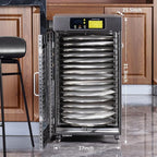 Rotary Food Dehydrator 16 Trays, Commercial Large Rotating Food Dryer Machine for Jerky, Herbs, Mushrooms, Fruit, Dog Treats, 1500W Full Stainless Steel Industrial Dehydrater (Gunmetal Gray)