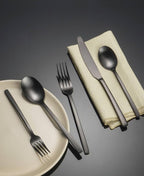 Cambridge Silversmiths Beacon Flatware Set, 18/0 Stainless Steel, Dishwasher Safe, Flatware Collection, Black Satin, 20-Piece, Service for 4