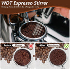 7 PCS Espresso Accessories,51mm Espresso Tamper Tools,WDT Tool Espresso Machine Accessories Kit,Coffee Tamper with Wood Espresso Tamping Station,Distributor,Stirrer,Dosing Funnel,Brush,Puck Screen