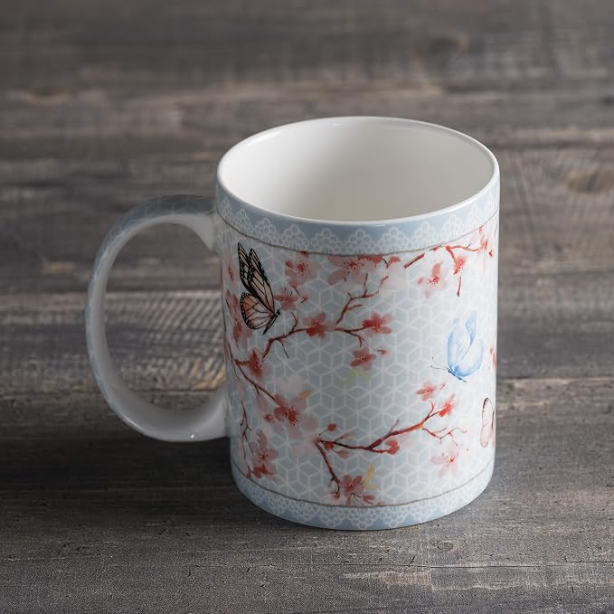Maison d' Hermine Coffee Mug with Handles Tea Cups (12 Ounce, Pack of 1) | Fine Bone China Coffee Mugs for Hot Beverages Cappuccino Latte Home Restaurant Spring Summer -Blossoms in Spring - Sakura