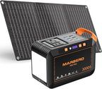 MARBERO Solar Generator 111Wh Portable Power Station with Solar Panel 30W Included Power Bank with AC Outlet 120W Surge for Home Outages Camping Outdoor Adventure Emergency
