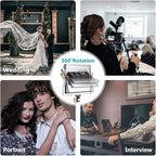Neewer 2 Packs Advanced 2.4G 480 LED Video Light Photography Lighting Kit with Bag, Dimmable Bi-Color LED Panel with 2.4G Wireless Remote, LCD Screen and Light Stand for Portrait Product Photography