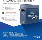 SteamSpa 4.5kW Steam Sauna Generator Executive Bundle 240V Steam Generator with Touch Pad, Steamheads, Pressure Relief Valve, Built-in Auto Drain, LED Light, Filter and Quick Install Kit EXT450OB-A