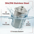Stainless Steel Ham Maker with Thermometer, 304 Food-Grade Deli Meat Press Mold, 2-2.5 Lbs Capacity, Easy to Use & Dishwasher Safe for Homemade Ham, Luncheon Meat, Bacon - Home & Commercial Use