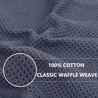 Homaxy 100% Cotton Waffle Weave Kitchen Towels, 7-Pack, Dark Grey | 13 x 28 Inches, Ultra Soft Absorbent Dish Towels, Quick Drying Cleaning Towels