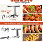 GVODE Stainless Steel Meat Grinder for KitchenAid Mixer, with Burger Press | Dishwasher Safe, Meat Grinder Attachment for KitchenAid Stand Mixer Includes 4 Grinding Plates, 3 Sausage Tubes, 2 Blades