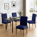 MOSAYT 100% Waterproof Dining Room Chair Covers Set of 6, Super Fit Stretch Jacquard Parson Chairs Slipcovers Removable Washable Chair Seat Protectors for Home, Kitchen, Banquet (Navy Blue - XL)