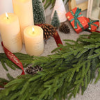 Artificial Norfolk Pine Garland - Faux Christmas Garland Fake Green Garland for Fireplace,Table, Stairs, Mantle, Window,Indoor Outdoor,Home,Holiday Decor (1 PCS,6 FT)