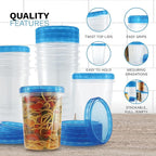 Tafura Freezer Containers, 6 Pack, 32 Oz, Leakproof BPA-Free Lids | Twist-top screw-on closures help prevent spills during storage, transport, and meal prep.