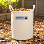 Lawn Bags for Yard Waste | Heavy-Duty Collapsible Leaf Bag, 20 Gallon Reusable Garden Clippings Container & Outdoor Trash Can with 2 Carry Handles (Middle)