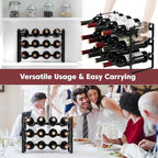 3 Tier Stackable Wine Rack Countertop, 12 Wine Bottle Holder for Cabinet | Small Tabletop Wine Holder Stand for Pantry Bar, Sturdy Wire Wine Bottle Rack Metal Wine Freestanding Storage Organizers