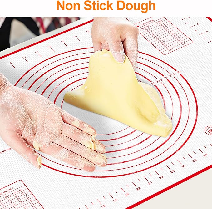 HOOMIL Silicone Baking Mat, 32"x24" | Food-Grade, BPA-free, Non-Stick,Non-Slip, Precision Measurements, Large, Easy to Store