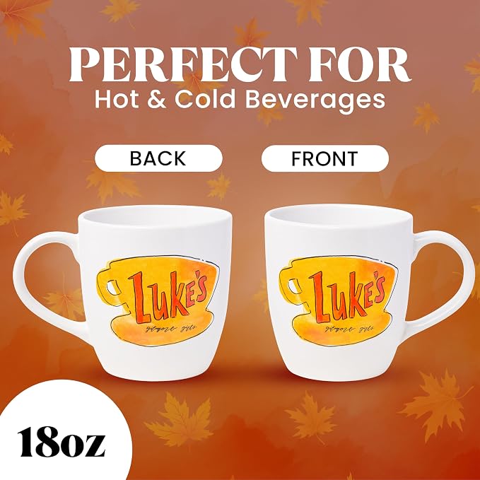 Silver Buffalo Gilmore Girls Luke's Diner Stars Hollow, Ceramic Mug, 18oz | Cafe Logo, Coffee, 0.53 Liters