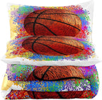 Tailor Shop Twin Size Comforter Set,Basketball Bedding Set for Boys Kids Teens,Sports Kids Basketball Comforter Sets with 1 Pillowcases