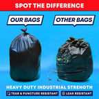 Veska 95-96 Gallon Trash Bags Heavy Duty (Huge 50 Bags W/Ties) 95-96 Gallon Trash Bags Large Black Heavy Duty Can Liners, Large 90-100 Gallon Garbage Can Liners