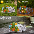 Nacome Elephant Statues with Succulent for Garden Decor: Solar Outdoor Clearance Outside Yard Art Porch Patio Balcony Front Lawn Ornaments –Birthday Gifts for Mom Grandma Women