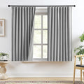 RAIN CITY Grey Linen Blackout Curtains, 100% Light Blocking Textured, Thermal Back Tab Rod Pocket, 2 Panels with Hooks, 50 x 78