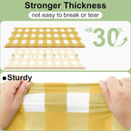 6 Packs Buffalo Disposable Table Cloth, 54 x 108 Inch Waterproof Plastic Tablecloth, Rectangle Gold and White Checkered Table Covers for Picnic, Birthday, Party, Back to School