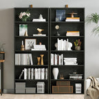 IRONCK Bookshelves and Bookcases Set of 2 Floor Standing 6 Tier Display Storage Shelves 70in Tall Bookcase Home Decor Furniture for Home Office, Living Room, Bed Room