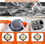 Chicken Shredder Tool Twist Large Chicken Breast Shredder Tool-Meat Shredder Meat Masher for Chicken Ground Beef Pork with Up-grated Stainless Steel Spikes Kitchen Gadgets Essentials (Orange&Black)