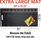 Fish Fillet Mat with Fish Cutting Board, Extra Large 33"x15.75", Portable & Grippy Fish Cleaning Mat - Durable & Easy to Clean, Rollable Fish Fillet Board