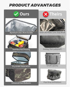 HSHRISH Expandable Large Tactical Lunch Box for Adults, Durable Insulated Lunch Bag with Lots of Storage Space, Cooler Bag for Men Women Work Outdoor Picnic Trip, 16 L, Black