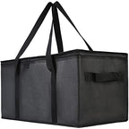 Bodaon Insulated Food Delivery Bag, 22" x 10" x 10" Insulated Pizza Delivery Bags for Hot/Cold Food, Black, 1-Pack | Insulated Pizza Delivery for Hot/Cold Food, Commercial Catering, Reusable Grocery Shopping Tote, Thermal Carrier, Collapsible