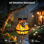 X-PREK 2 Pack Solar Lanterns Outdoor Waterproof Hummingbird Hanging Solar Lantern Flickering Flame Lights Solar Powered Lamps Garden Patio Porch Decoration(Plastics)