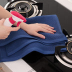 Homaxy 100% Cotton Oversized Waffle Weave Kitchen Towels, 7-Pack, Navy Blue | 20 x 28 Inches, Ultra Soft Absorbent Dish Towels, Quick Drying Large Cleaning Towels