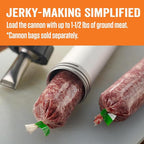 LEM Products Jerky Cannon, Anodized Aluminum Jerky Gun for Beef Snack Sticks, Meat Sticks, Includes Nozzles, Meat Seasonings, Cleaning Brush