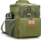 HSHRISH Expandable Large Tactical Lunch Box for Adults, Durable Insulated Lunch Bag with Lots of Storage Space, Cooler Bag for Men Women Work Outdoor Picnic Trip, 16 L, Black