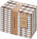 Urban Villa Cloth Napkins Cotton 20x20 (Set of 12) Taupe/Chocolate