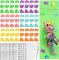 Meooeck 72 Pcs Kids Rock Wall Climbing Holds Set Colorful Grips with Mounting Screws and Hardware for DIY Indoor Outdoor Backyard Playground Back to School Birthday Gift(Pastel Color)