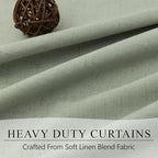 Living Room Green Black Out Curtains 63 Inch Long 2 Panel Thermal Insulated Heat Blocking Sage Green Light Curtains for Nursery Teen Boys Bedroom Playroom Office Boho Cottage Core Decorative 63 Length