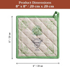 Maison d' Hermine Pot Holders 100% Cotton Potholders (8" x 8", Pack of 1) | Heat Resistant Hot Pads with Loop BBQ Cooking Baking Farmhouse Kitchen Handling Hot Pans Spring Summer - Jardin Du Roy