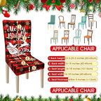 Ganeen 6 Pcs Christmas Chair Covers Merry Christmas Chair Back Cover Stretch Christmas Seat Cover Washable Xmas Dining Chair Protector Slipcover for Dining Room Kitchen Holiday Party (Cute Style)