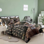 NINENINE Deer Bedding Western Comforter Sets Queen Size Bedding Sets for Boys Camo Bedding Wildlife Forest Comforter Hunting Bed Sets with 1 Comforter 2 Pillowcases
