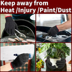 12 Pairs Black Gloves Men Women, Cooking Gloves for BBQ, Cooking, Grilling, Oven, Heat Resistant, Mechanics, Welding, Gardening Field Dressing Safty Work Gloves Bulk, Medium