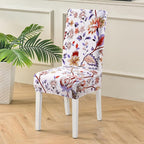 Fuloon Chair Covers for Dining Room 6 Pack, Printed Stretch Dining Slipcovers, Washable Kitchen Slip Covers for Parson Chair, Flower Cluster Printed, Set of 6
